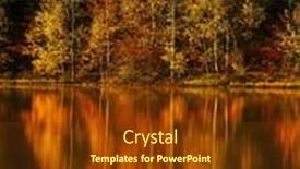  Presentation with reflecting - Beautiful presentation theme featuring autumn-landscape-in-the-mountains backdrop and a tawny brown colored foreground