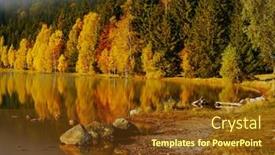  Presentation with reflecting - Presentation with autumn-landscape-in-the-mountains background and a tawny brown colored foreground
