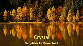 Presentation with reflecting - Cool new PPT theme with autumn-landscape-in-the-mountains backdrop and a tawny brown colored foreground