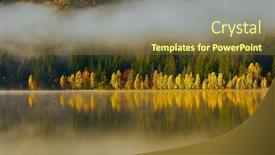  Presentation with reflecting - Amazing presentation design having autumn-landscape-in-the-mountains backdrop and a tawny brown colored foreground