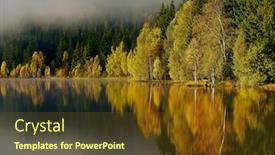  Presentation with reflecting - Slides enhanced with autumn-landscape-in-the-mountains background and a tawny brown colored foreground