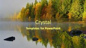  Presentation with reflecting - Presentation theme enhanced with autumn-landscape-in-the-mountains background and a tawny brown colored foreground