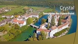  Presentation with monastery - PPT layouts with autumn-landscape-nearby-rheinau-monastery background and a violet colored foreground