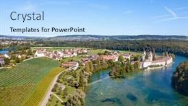  Presentation with landscape architecture portfolio - Theme having autumn-landscape-nearby-rheinau-monastery background and a light blue colored foreground