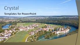  Presentation with monastery - Audience pleasing PPT layouts consisting of autumn-landscape-nearby-rheinau-monastery backdrop and a light blue colored foreground