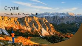  Presentation with jin ding monastry mountain - Presentation theme having autumn-landscape-of-gruppo-di background and a light blue colored foreground