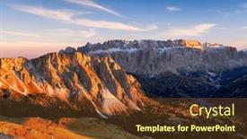  Presentation with jin ding monastry mountain - PPT theme enhanced with autumn-landscape-of-gruppo-di background and a tawny brown colored foreground