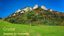  Presentation with poland - Slides featuring autumn-landscape-of-the-pieniny background and a tawny brown colored foreground