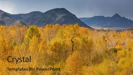  Presentation with mountain view - Amazing slides having autumn landscape of western mongolia backdrop and a gold colored foreground
