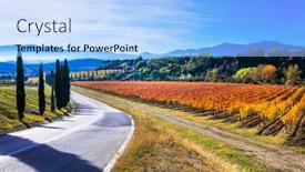  Presentation with rural road - Audience pleasing presentation theme consisting of autumn-landscape-rural-scenery backdrop and a light blue colored foreground