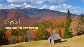  Presentation with hut - Amazing presentation having autumn-landscape-with-colorful-forest backdrop and a tawny brown colored foreground