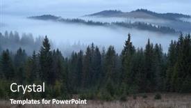  Presentation with spruce - Cool new slides with autumn landscape with fog and spruce forest in the mountains the evening after sunset carpathians ukraine europe backdrop and a dark gray colored foreground