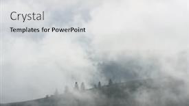  Presentation with spruce - Cool new presentation with autumn landscape with fog and spruce forest in the mountains overcast weather carpathians ukraine europe backdrop and a light gray colored foreground