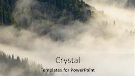  Presentation with spruce - Beautiful slide set featuring autumn landscape with fog and spruce forest in the mountains overcast weather carpathians ukraine europe backdrop and a soft green colored foreground