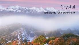  Presentation with first - Theme having autumn-landscape-with-mist-first background and a lemonade colored foreground