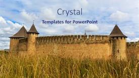  Presentation with autumn - PPT layouts featuring autumn-landscape-with-old-castle background and a sky blue colored foreground