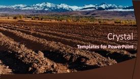  Presentation with field - PPT theme with autumn-landscape-with-ploughed-field background and a  colored foreground