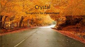  Presentation with beauty beautiful autumn in japanese - Presentation having autumn landscape with road background and a gold colored foreground