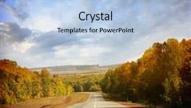  Presentation with road - Colorful slides enhanced with autumn landscape with road backdrop and a light blue colored foreground