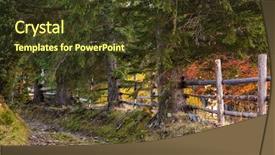  Presentation with rural road - Colorful PPT theme enhanced with autumn landscape with rural road backdrop and a tawny brown colored foreground