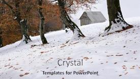  Presentation with fall foliage - Presentation theme with autumn landscape with the first background and a light gray colored foreground