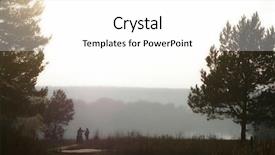  Presentation with lanscape - Audience pleasing slides consisting of autumn lanscape with walking people backdrop and a  colored foreground