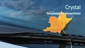  Presentation with windshield - Slide deck enhanced with autumn leaf on a car background and a ocean colored foreground