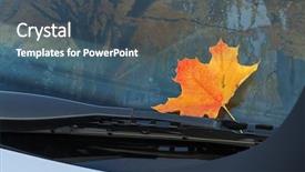  Presentation with windshield - Presentation theme consisting of autumn leaf on a car windshield background and a dark gray colored foreground