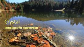  Presentation with mountain climb motivational - Slide set enhanced with autumn leafage in mountain lake background and a  colored foreground