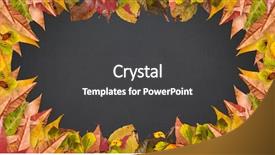  Presentation with dark space - Amazing slides having autumn leaves border with dark backdrop and a dark gray colored foreground