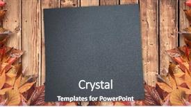  Presentation with autumn wood - Presentation enhanced with autumn leaves border with dark background and a dark gray colored foreground