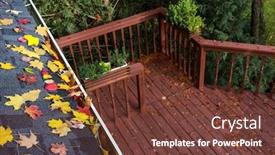  Presentation with gutter - Beautiful theme featuring autumn-leaves-in-a-rain backdrop and a tawny brown colored foreground