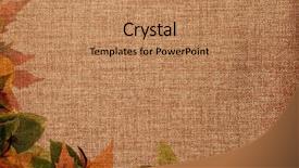  Presentation with dark blue fabric texture dark - Audience pleasing slide set consisting of autumn leaves on fabric texture backdrop and a  colored foreground