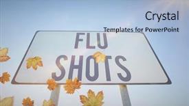  Presentation with autumn leaves falling - Amazing presentation theme having flu shot - autumn leaves pattern against low backdrop and a light blue colored foreground