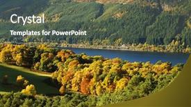  Presentation with enchanted - Beautiful PPT theme featuring autumn magic forest backdrop and a gray colored foreground