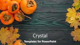  Presentation with maple - Slide set with autumn-maple-leaves-and-ripe background and a dark gray colored foreground