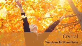  Presentation with leaves falling - Colorful presentation enhanced with park forest throws colorful leaves backdrop and a gold colored foreground