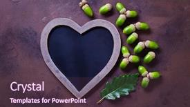  Presentation with chalkboard - PPT layouts featuring autumn mood chalkboard and acorns background and a tawny brown colored foreground