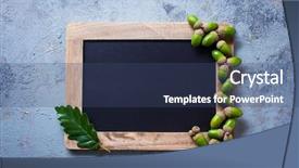  Presentation with chalkboard - PPT layouts enhanced with autumn mood chalkboard and acorns background and a ocean colored foreground