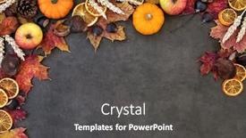  Presentation with flora fauna - Presentation with autumn-nature-background-border background and a dark gray colored foreground