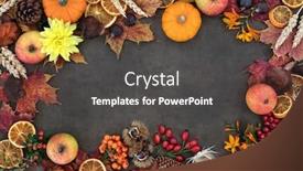  Presentation with food festival - Beautiful presentation theme featuring autumn-nature-study-background-border backdrop and a dark gray colored foreground