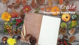  Presentation with flora fauna - Amazing slide set having autumn-nature-study-composition backdrop and a coral colored foreground