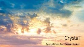  Presentation with food and beauty - Presentation design featuring autumn night skies - beach beauty cloudscape background and a lemonade colored foreground