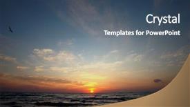  Presentation with gloomy - Cool new theme with autumn night skies - gloomy sunset on the sea backdrop and a ocean colored foreground