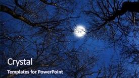  Presentation with moon - Audience pleasing presentation theme consisting of autumn night skies - white moon in forest backdrop and a  colored foreground