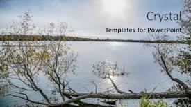  Presentation with toronto - Slide set with autumn-on-simcoa-lake-near background and a light blue colored foreground