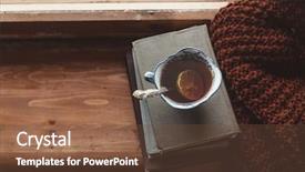  Presentation with winter weather - Beautiful theme featuring autumn or winter concept book backdrop and a tawny brown colored foreground