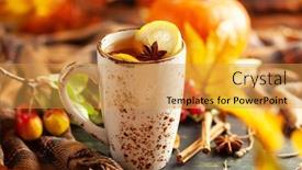  Presentation with tea leaves - Audience pleasing slides consisting of autumn-or-winter-spice-tea backdrop and a gold colored foreground