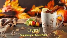  Presentation with tea leaves - Audience pleasing theme consisting of autumn-or-winter-spice-tea backdrop and a tawny brown colored foreground