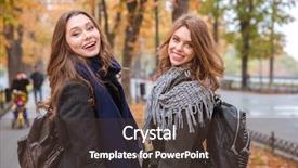  Presentation with full length portrait two men women brown sweater - Slide set enhanced with autumn park and looking back background and a  colored foreground